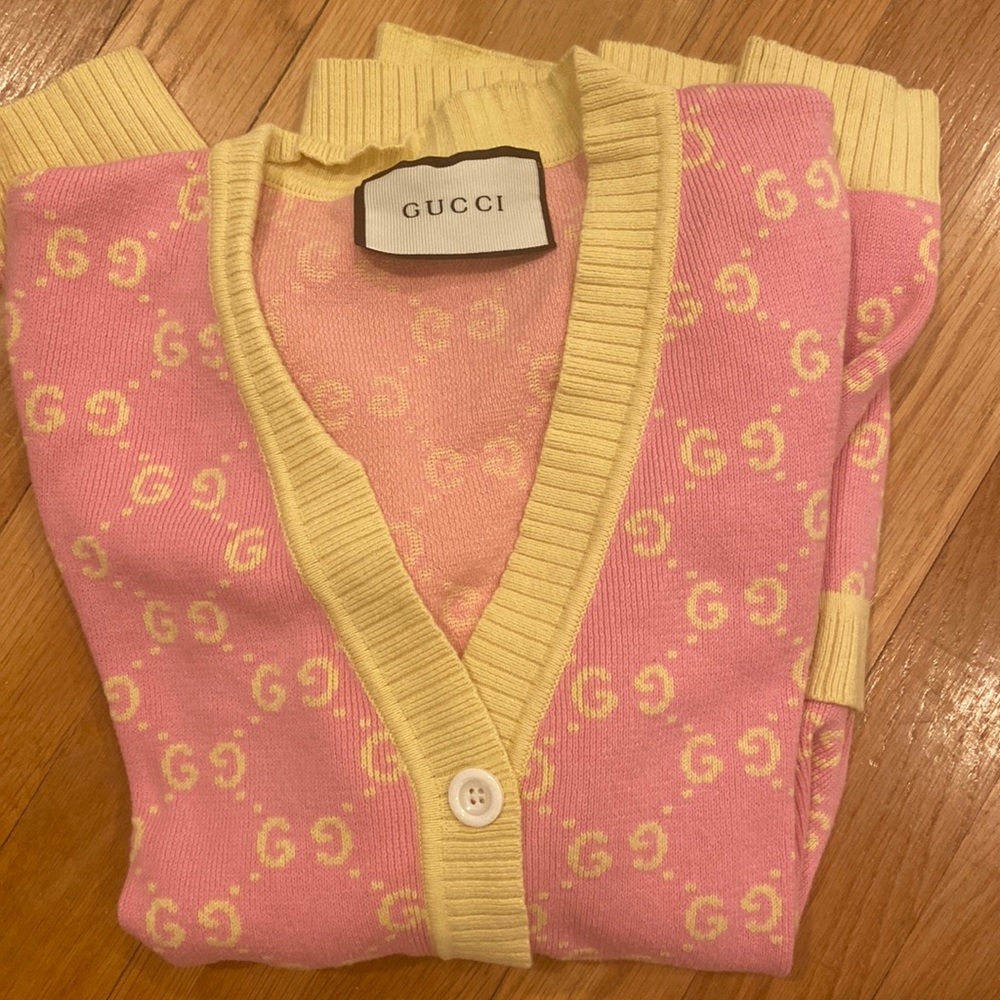 Designer inspired logo cardigan